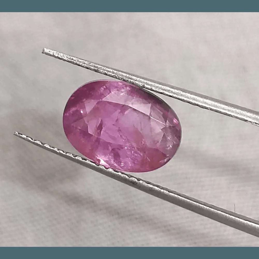 3.29ct GSI Certified Pink Purple Ceylon Sapphire - SMSGEMS 