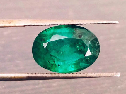 GSI Certified 3.30ct Deep Vibrant Green Zambian Emerald, Natural Gemstone - SMSGEMS 
