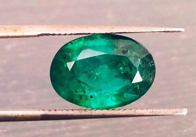 GSI Certified 3.30ct Deep Vibrant Green Zambian Emerald, Natural Gemstone - SMSGEMS 