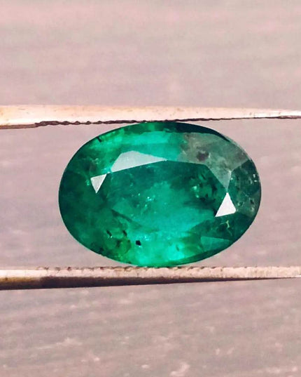 GSI Certified 3.30ct Deep Vibrant Green Zambian Emerald, Natural Gemstone - SMSGEMS 