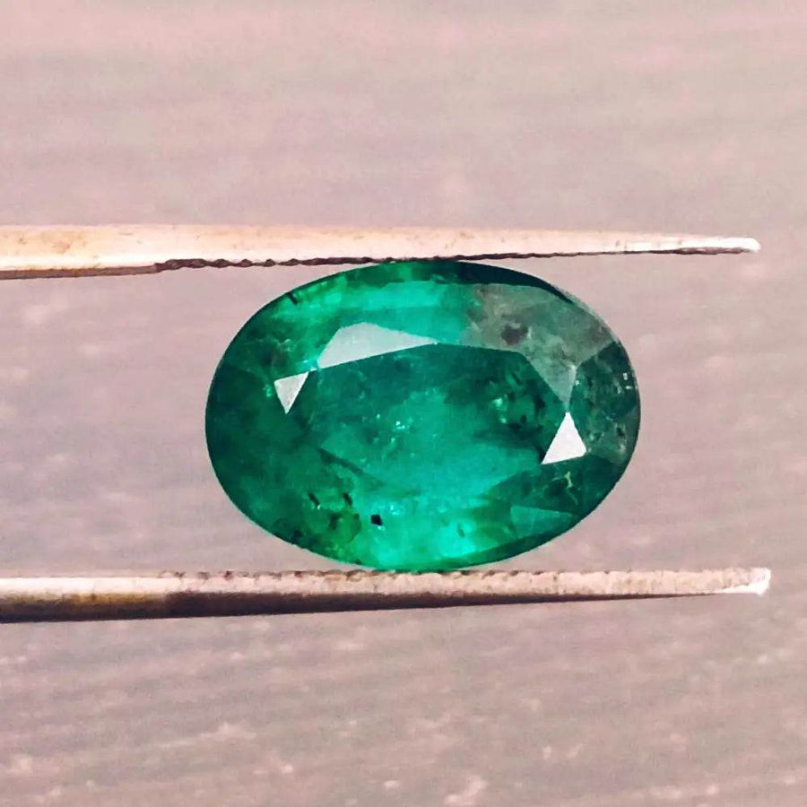 GSI Certified 3.30ct Deep Vibrant Green Zambian Emerald, Natural Gemstone - SMSGEMS 