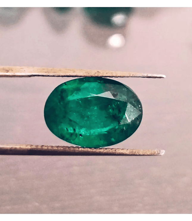 GSI Certified 3.30ct Deep Vibrant Green Zambian Emerald, Natural Gemstone - SMSGEMS 