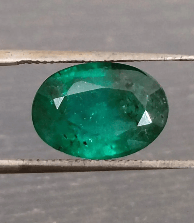 GSI Certified 3.30ct Deep Vibrant Green Zambian Emerald, Natural Gemstone - SMSGEMS 