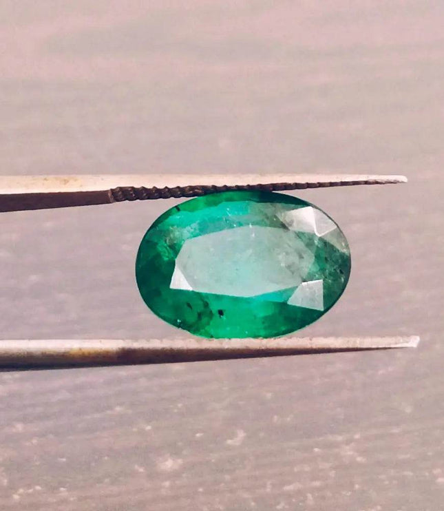 GSI Certified 3.30ct Deep Vibrant Green Zambian Emerald, Natural Gemstone - SMSGEMS 