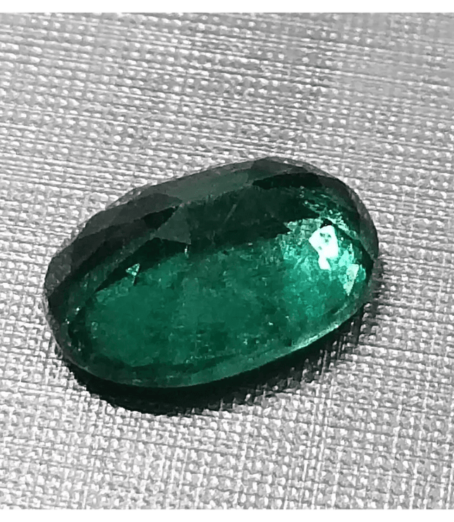 GSI Certified 3.33ct Full Luster Deep Green Zambian Emerald , Natural Earth Mined Gemstone. - SMSGEMS 