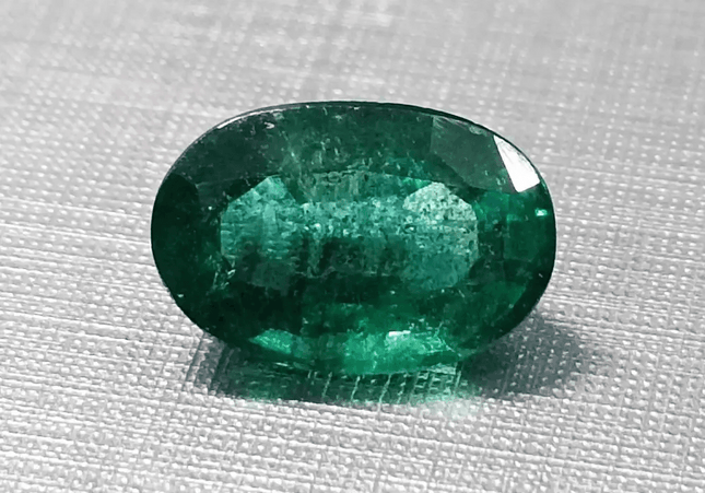 GSI Certified 3.33ct Full Luster Deep Green Zambian Emerald , Natural Earth Mined Gemstone. - SMSGEMS 