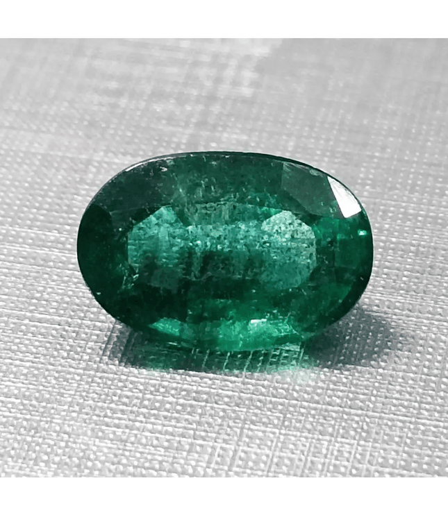GSI Certified 3.33ct Full Luster Deep Green Zambian Emerald , Natural Earth Mined Gemstone. - SMSGEMS 