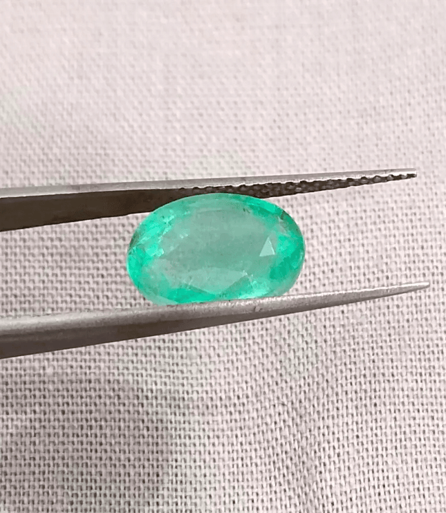 3.33ct Seafoam Green Emerald Certified by GSI - SMSGEMS 