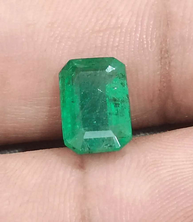 3.38ct Velvet Green Emerald GSI Certified - SMSGEMS 