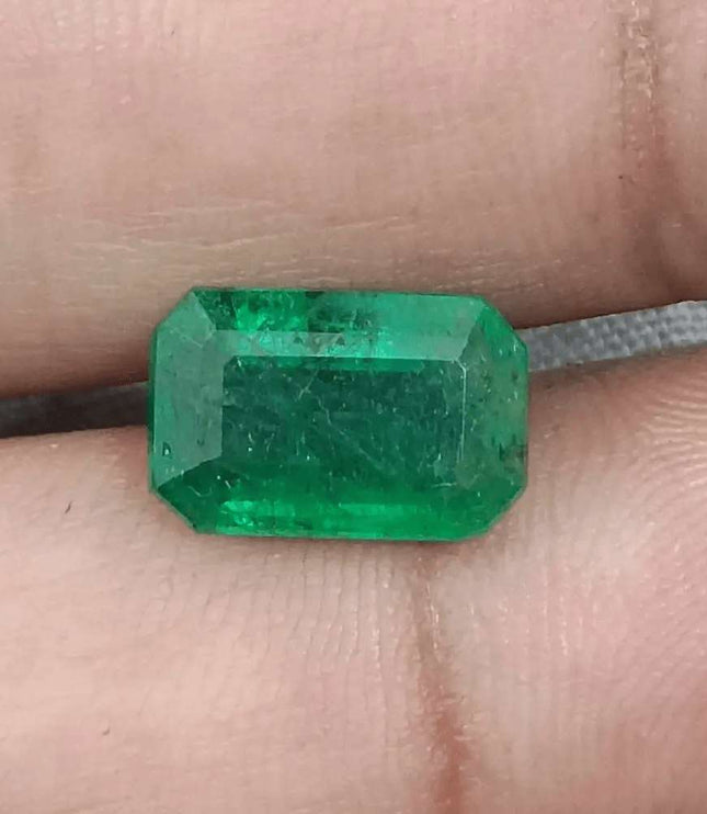 3.38ct Velvet Green Emerald GSI Certified - SMSGEMS 