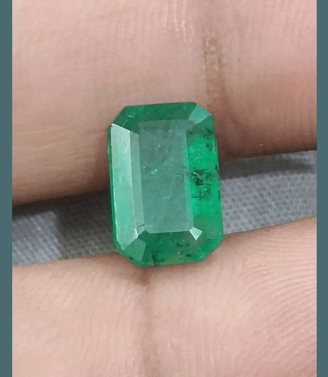 3.38ct Velvet Green Emerald GSI Certified - SMSGEMS 