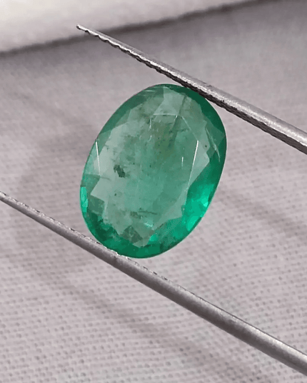 GSI Certified 3.40ct Zambian Emerald, 100% Natural Gemstone - SMSGEMS 