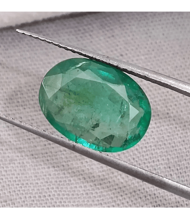 GSI Certified 3.40ct Zambian Emerald, 100% Natural Gemstone - SMSGEMS 