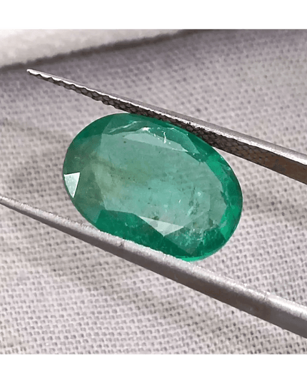 GSI Certified 3.40ct Zambian Emerald, 100% Natural Gemstone - SMSGEMS 