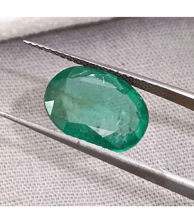 GSI Certified 3.40ct Zambian Emerald, 100% Natural Gemstone - SMSGEMS 