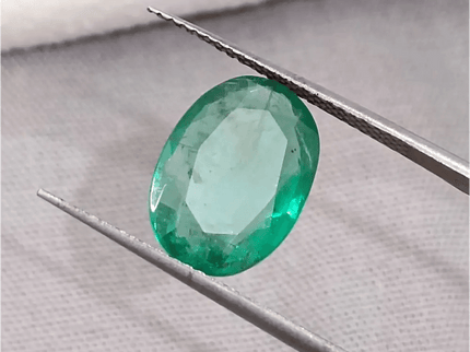 GSI Certified 3.40ct Zambian Emerald, 100% Natural Gemstone - SMSGEMS 