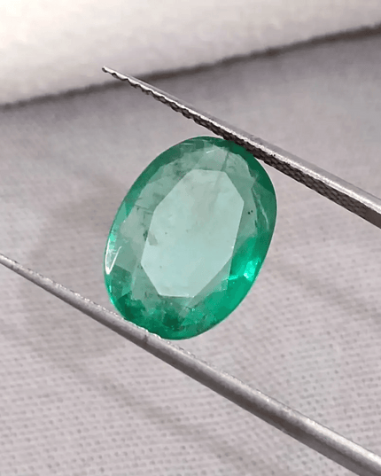 GSI Certified 3.40ct Zambian Emerald, 100% Natural Gemstone - SMSGEMS 