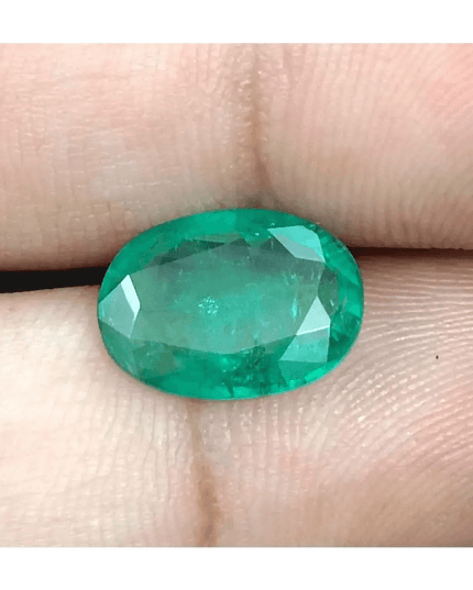 GSI Certified 3.40ct Zambian Emerald, 100% Natural Gemstone - SMSGEMS 
