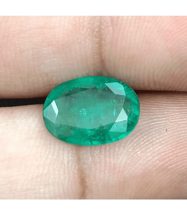 GSI Certified 3.40ct Zambian Emerald, 100% Natural Gemstone - SMSGEMS 
