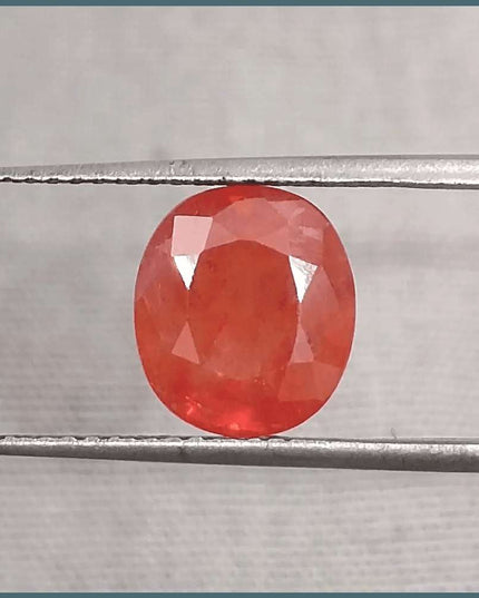 GSI Certified 3.41ct Orange Sapphire, Natural Gemstone - SMSGEMS 