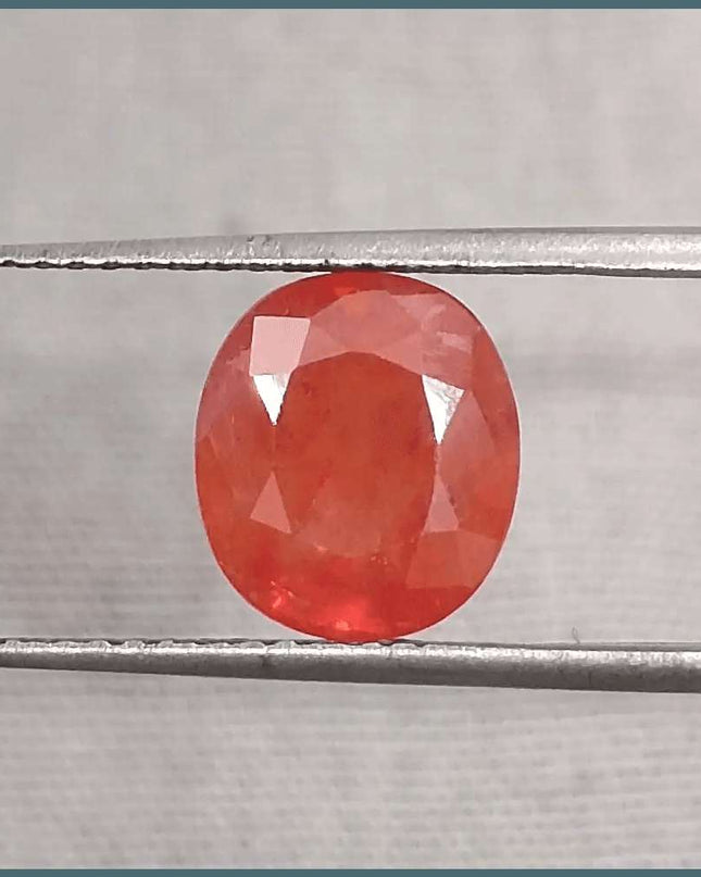 GSI Certified 3.41ct Orange Sapphire, Natural Gemstone - SMSGEMS 