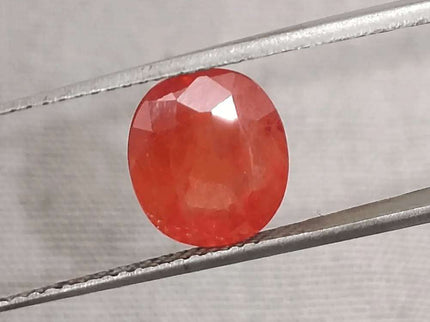 GSI Certified 3.41ct Orange Sapphire, Natural Gemstone - SMSGEMS 