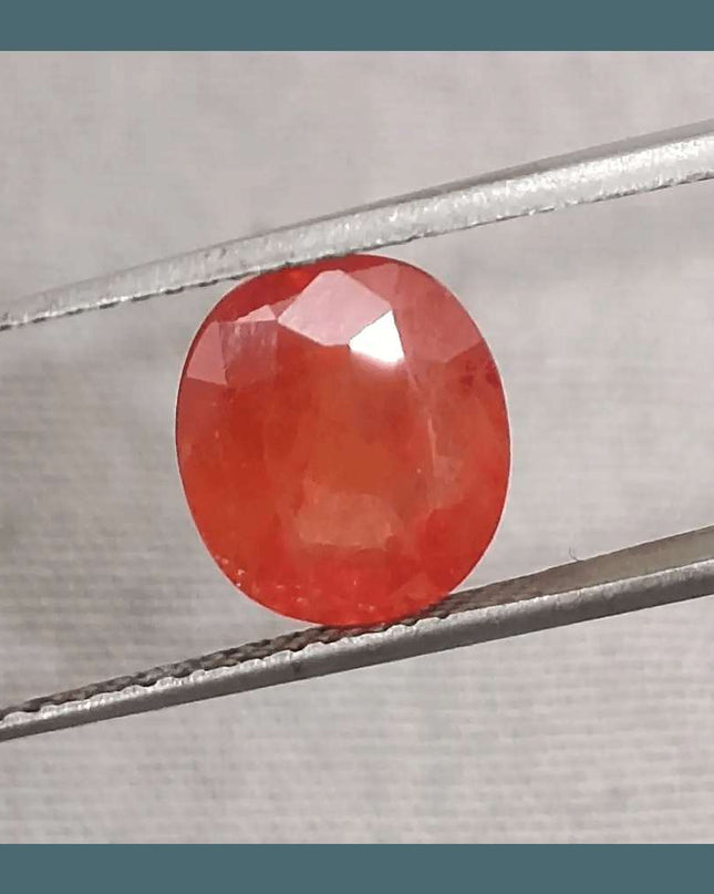 GSI Certified 3.41ct Orange Sapphire, Natural Gemstone - SMSGEMS 