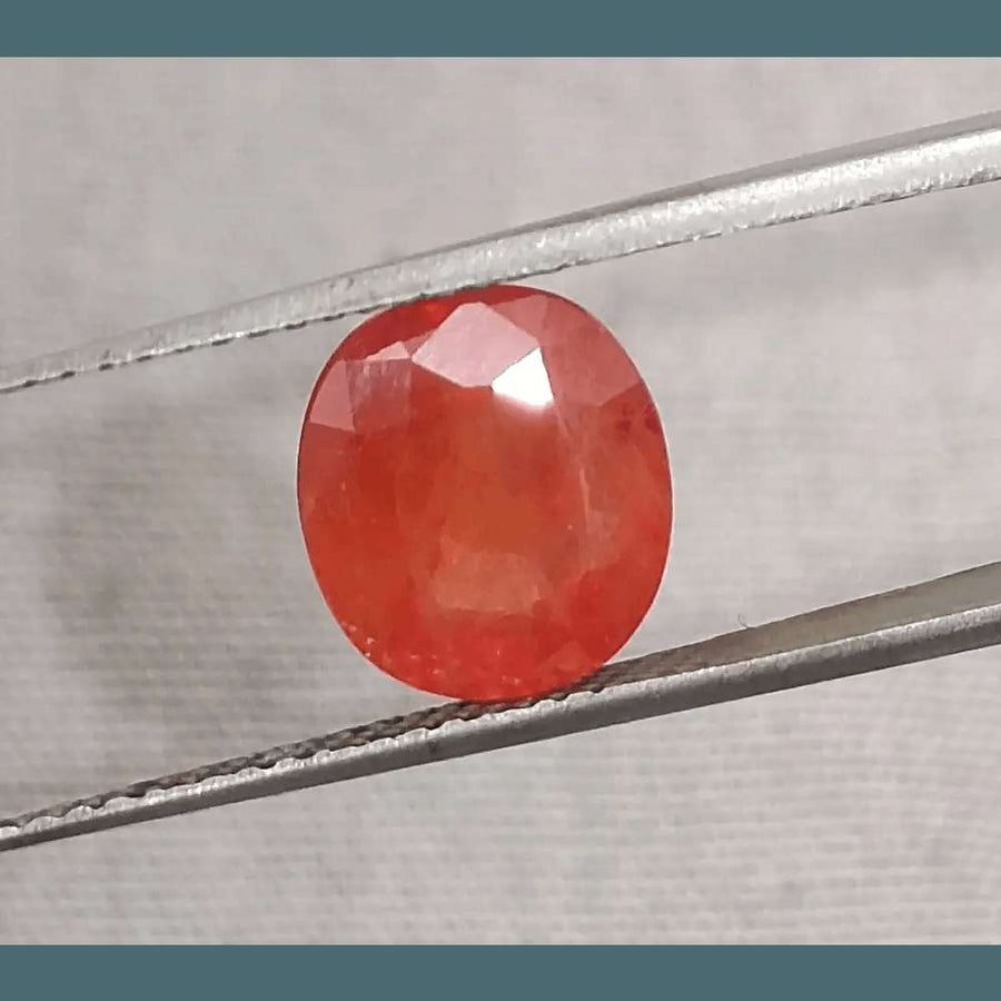 GSI Certified 3.41ct Orange Sapphire, Natural Gemstone - SMSGEMS 