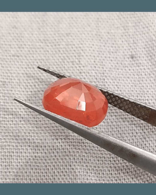 GSI Certified 3.41ct Orange Sapphire, Natural Gemstone - SMSGEMS 