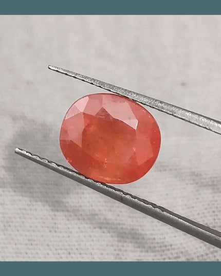 GSI Certified 3.41ct Orange Sapphire, Natural Gemstone - SMSGEMS 