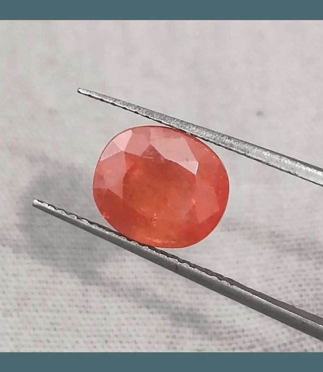 GSI Certified 3.41ct Orange Sapphire, Natural Gemstone - SMSGEMS 