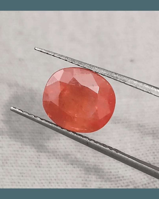 GSI Certified 3.41ct Orange Sapphire, Natural Gemstone - SMSGEMS 