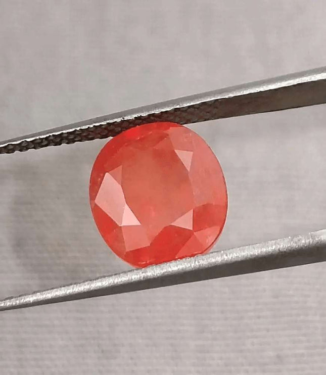 GSI Certified 3.41ct Orange Sapphire, Natural Gemstone - SMSGEMS 