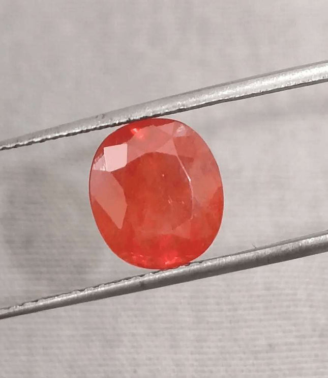 GSI Certified 3.41ct Orange Sapphire, Natural Gemstone - SMSGEMS 
