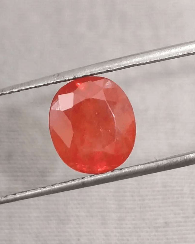 GSI Certified 3.41ct Orange Sapphire, Natural Gemstone - SMSGEMS 