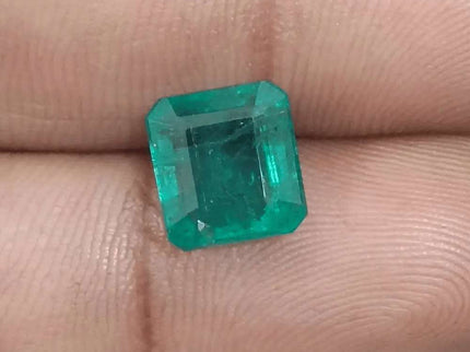 3.42ct Deep Green Emerald certified by GSI - SMSGEMS 