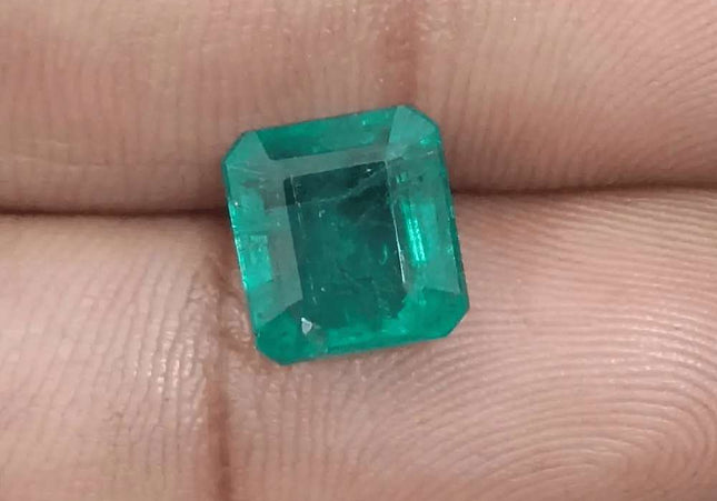 3.42ct Deep Green Emerald certified by GSI - SMSGEMS 