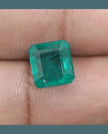 3.42ct Deep Green Emerald certified by GSI - SMSGEMS 