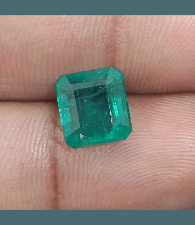 3.42ct Deep Green Emerald certified by GSI - SMSGEMS 