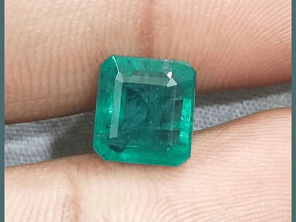 3.42ct Deep Green Emerald certified by GSI - SMSGEMS 