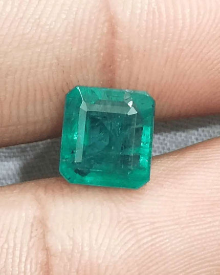 3.42ct Deep Green Emerald certified by GSI - SMSGEMS 
