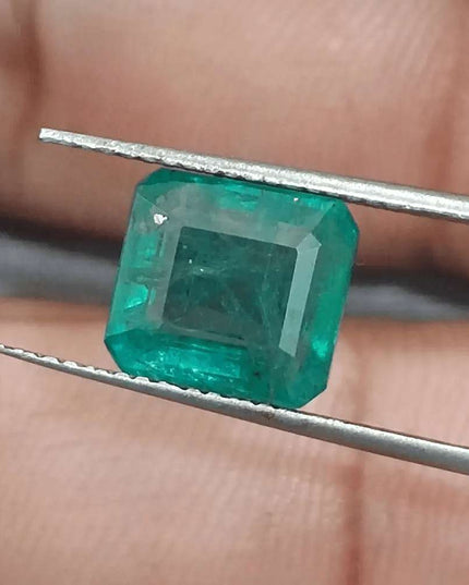 3.42ct Deep Green Emerald certified by GSI - SMSGEMS 