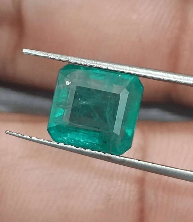 3.42ct Deep Green Emerald certified by GSI - SMSGEMS 