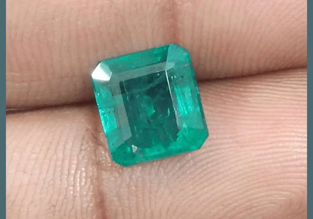 3.42ct Deep Green Emerald certified by GSI - SMSGEMS 