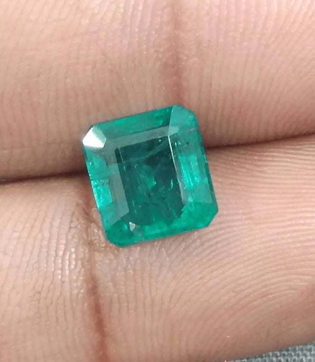 3.42ct Deep Green Emerald certified by GSI - SMSGEMS 