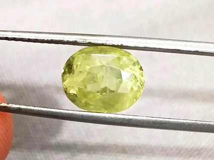 GSI Certified 3.44ct Intense Greenish Yellow Sri Lanka Chrysoberyl, 100% Natural Earth Mined untreated Gemstone - SMSGEMS 