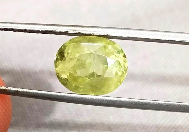 GSI Certified 3.44ct Intense Greenish Yellow Sri Lanka Chrysoberyl, 100% Natural Earth Mined untreated Gemstone - SMSGEMS 