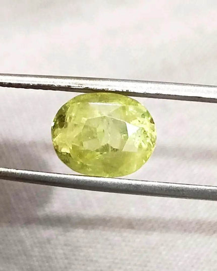 GSI Certified 3.44ct Intense Greenish Yellow Sri Lanka Chrysoberyl, 100% Natural Earth Mined untreated Gemstone - SMSGEMS 