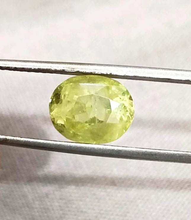 GSI Certified 3.44ct Intense Greenish Yellow Sri Lanka Chrysoberyl, 100% Natural Earth Mined untreated Gemstone - SMSGEMS 