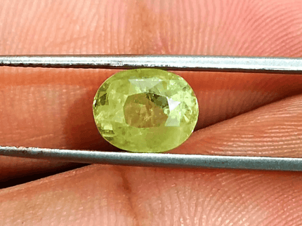 GSI Certified 3.44ct Intense Greenish Yellow Sri Lanka Chrysoberyl, 100% Natural Earth Mined untreated Gemstone - SMSGEMS 